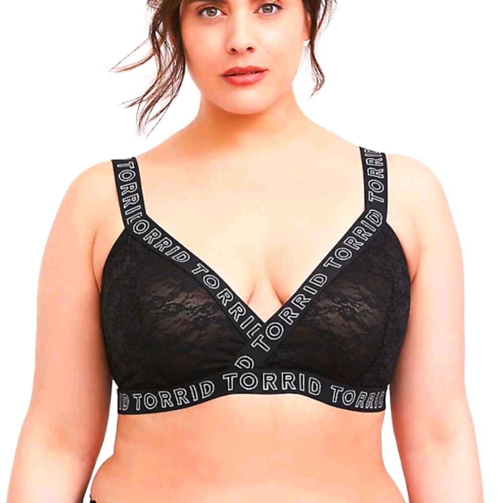 torrid Black Lace Logo Bralette